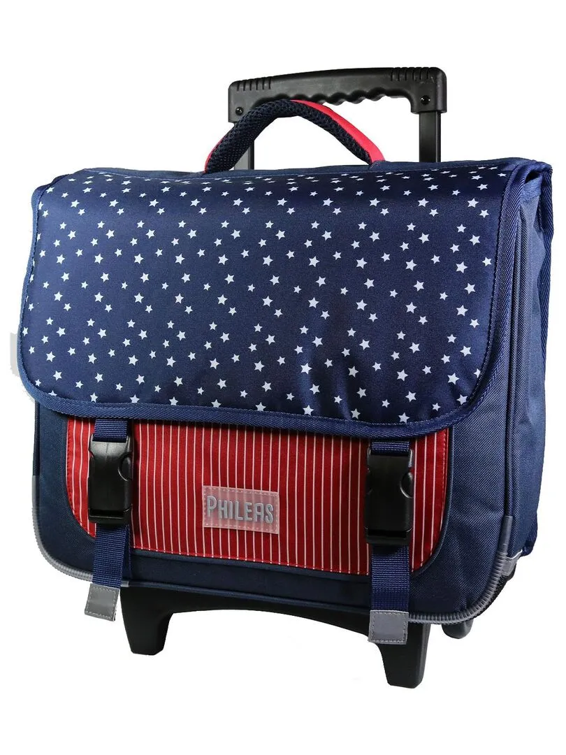 BAGTROTTER Cartable à roulettes 38 cm Phileas Bleu USA - Bleu