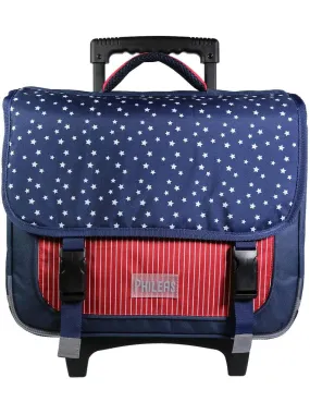 BAGTROTTER Cartable à roulettes 38 cm Phileas Bleu USA - Bleu