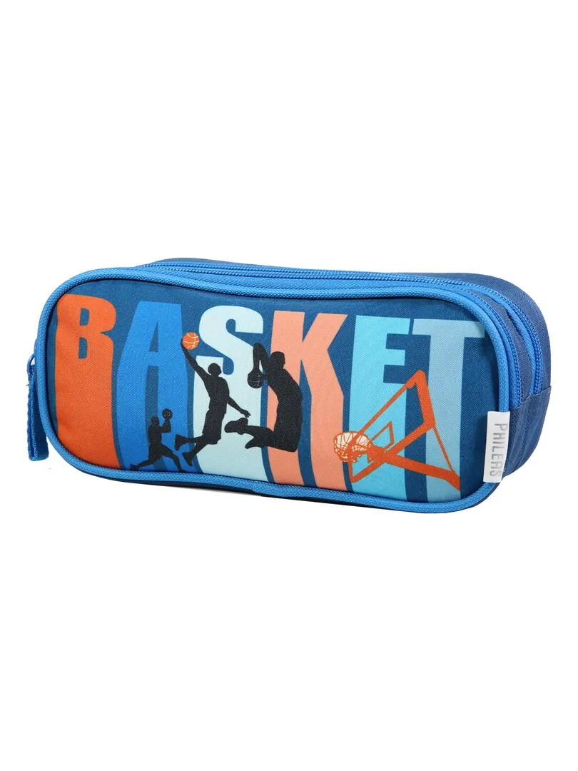 BAGTROTTER Trousse scolaire 2 compartiments Phileas Bleu Basket - Bleu