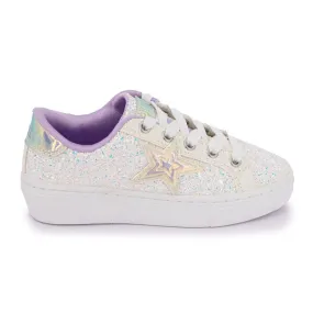 Baskets Basses Sparkle It Up Paillette Blanc Enfant SKECHERS à prix 