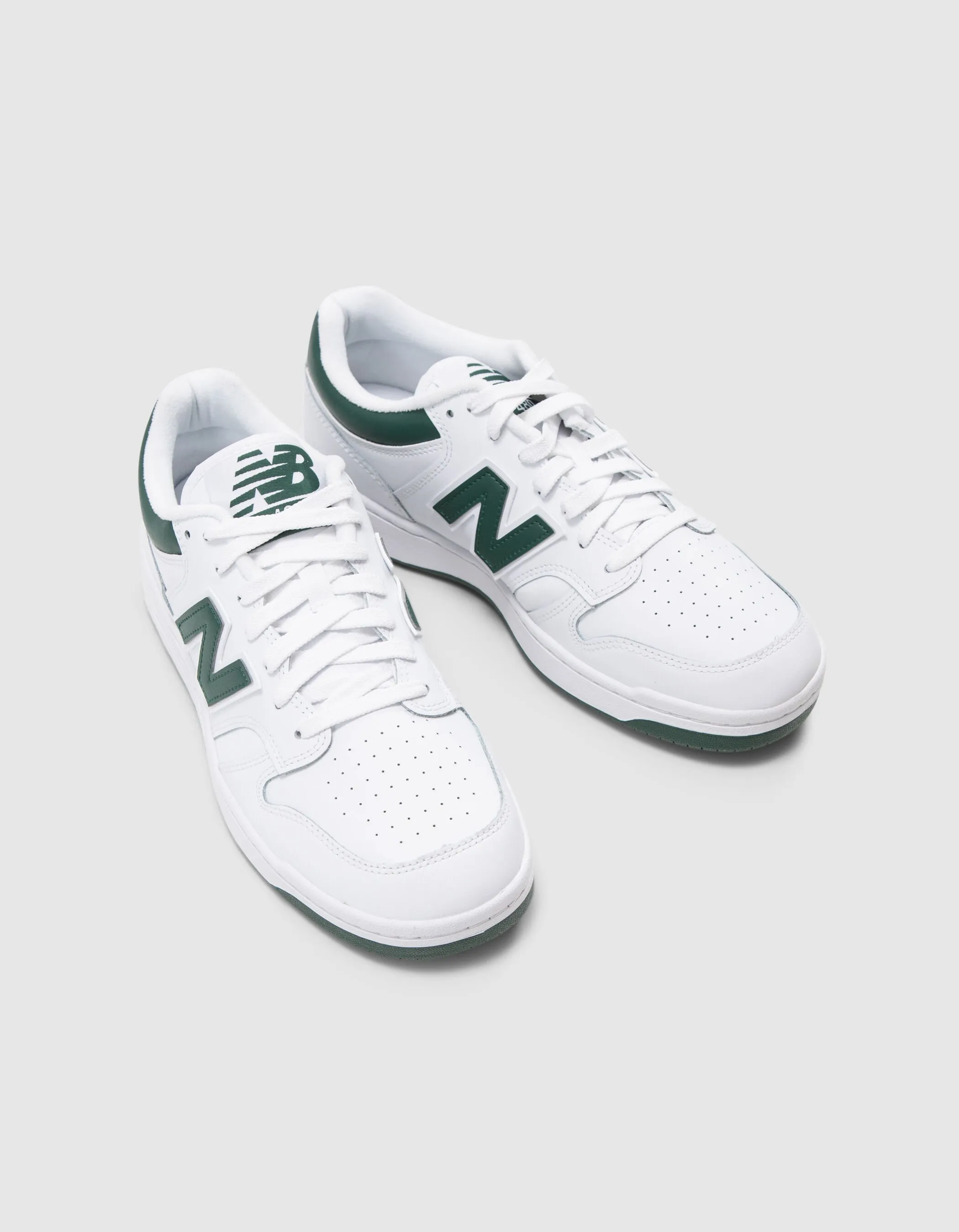 Baskets blanches et vertes NEW BALANCE 480 Homme