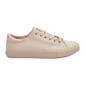 Baskets classiques nouées en cuir pour femme Beige Misima