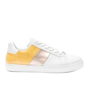 Baskets Haille blanc et jaune pastel blanche