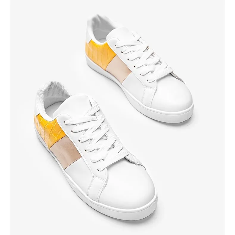 Baskets Haille blanc et jaune pastel blanche