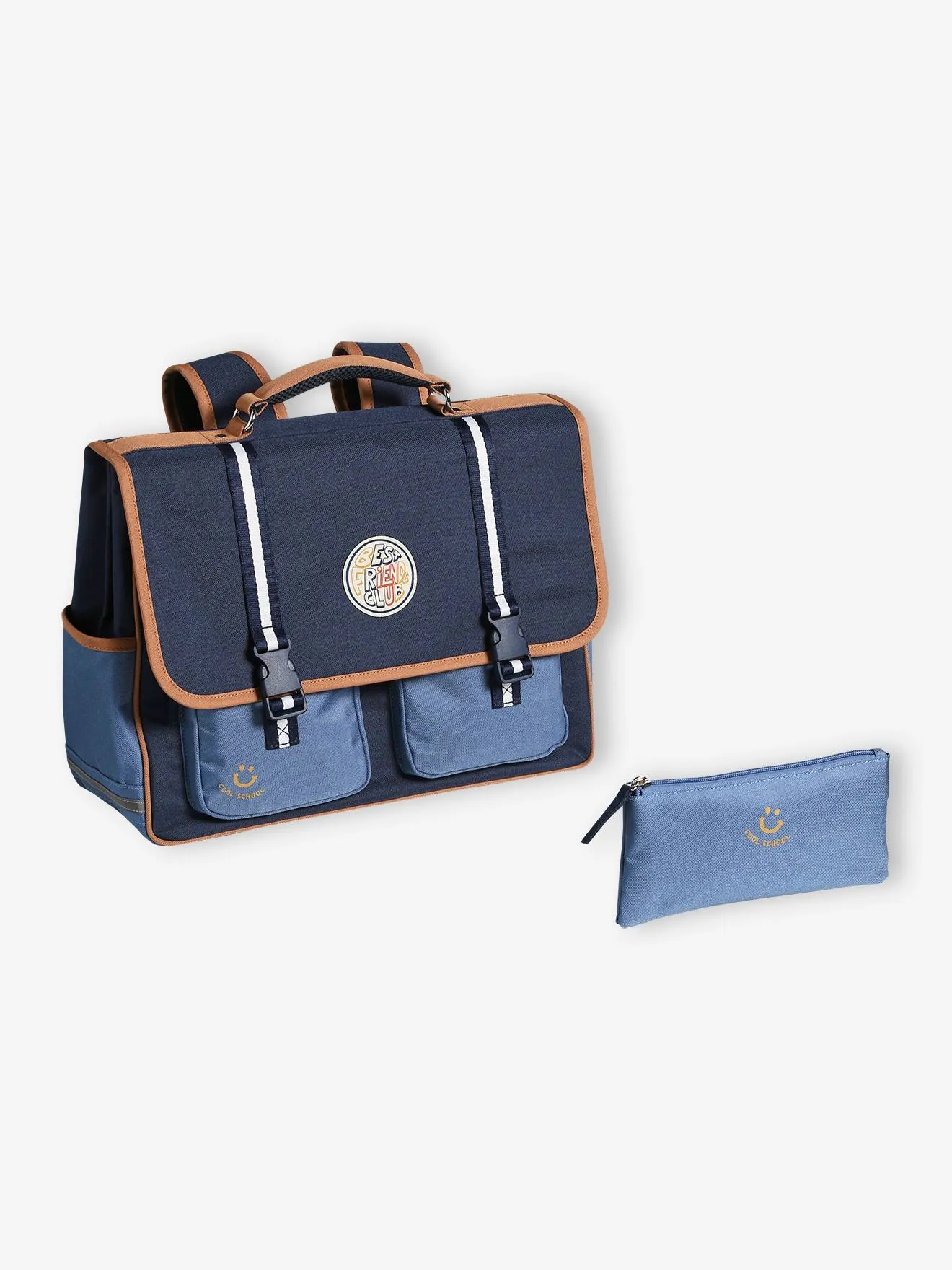 Cartable + trousse "cool school" garçon bleu - Vertbaudet