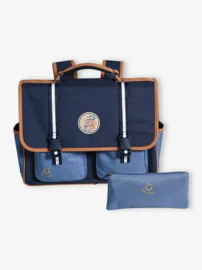 Cartable + trousse "cool school" garçon bleu - Vertbaudet