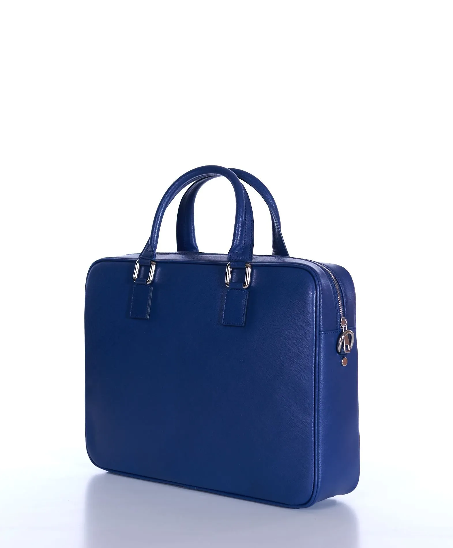 Cartable 24 heures en cuir porte-documents sacoche ordinateur bleu Justin