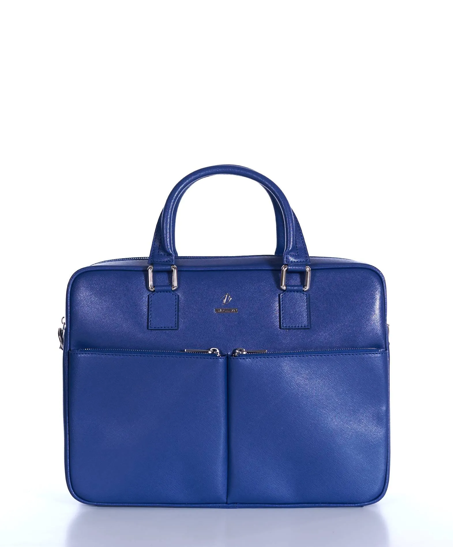 Cartable 24 heures en cuir porte-documents sacoche ordinateur bleu Justin