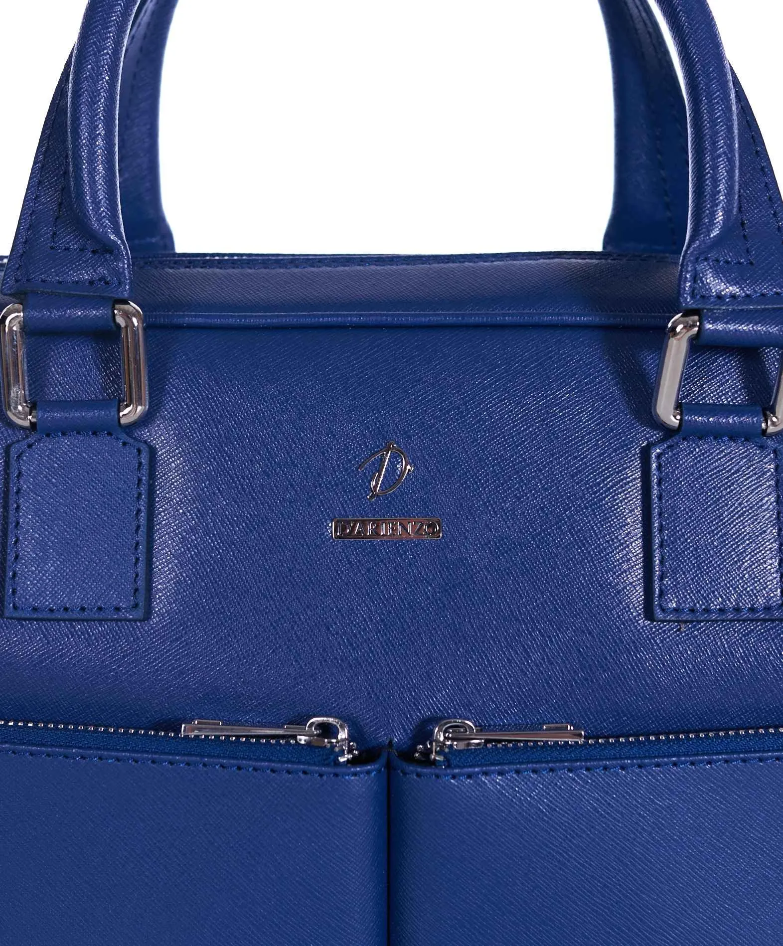 Cartable 24 heures en cuir porte-documents sacoche ordinateur bleu Justin