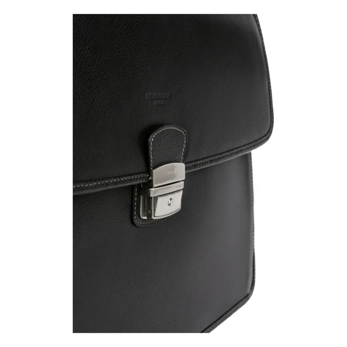 Cartable A4 Cuir CONFORT Noir Fleur | 3 Suisses