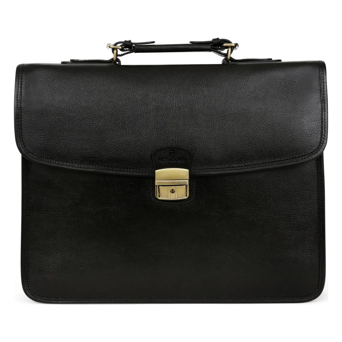 Cartable A4 Cuir REPUBLIQUE Noir Fleur | 3 Suisses