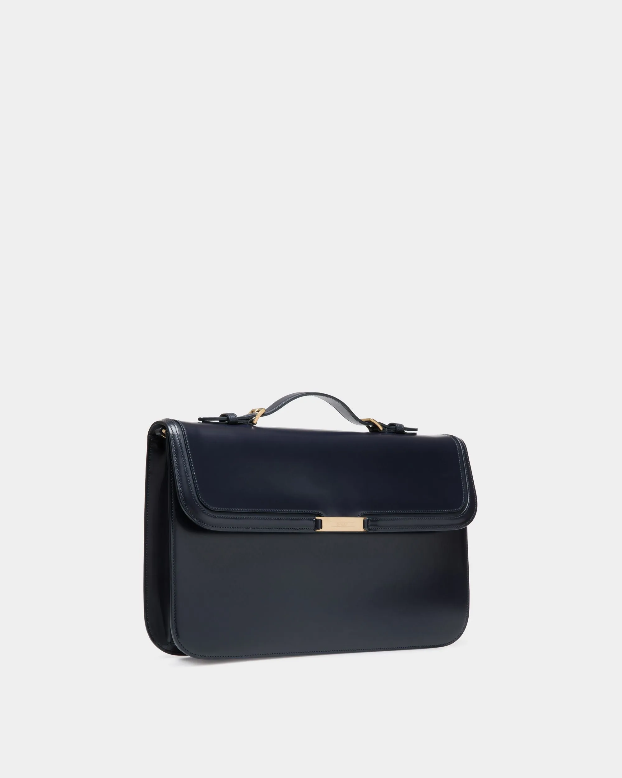 Cartable Deco En Cuir Brossé Navy Blue