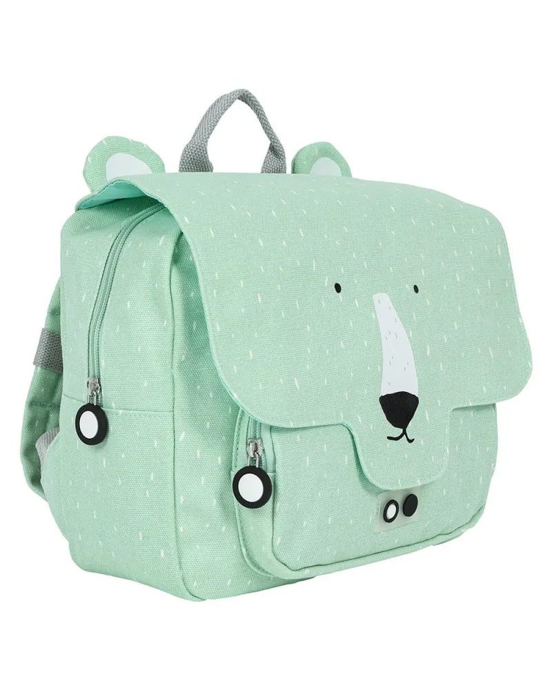 Cartable Mr Ours polaire mint personnalisé