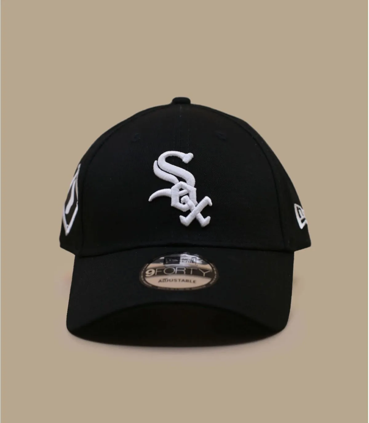 Casquette baseball Sox noire et blanche - Casquette Team Side Patch 9Forty Sox New Era : Headict