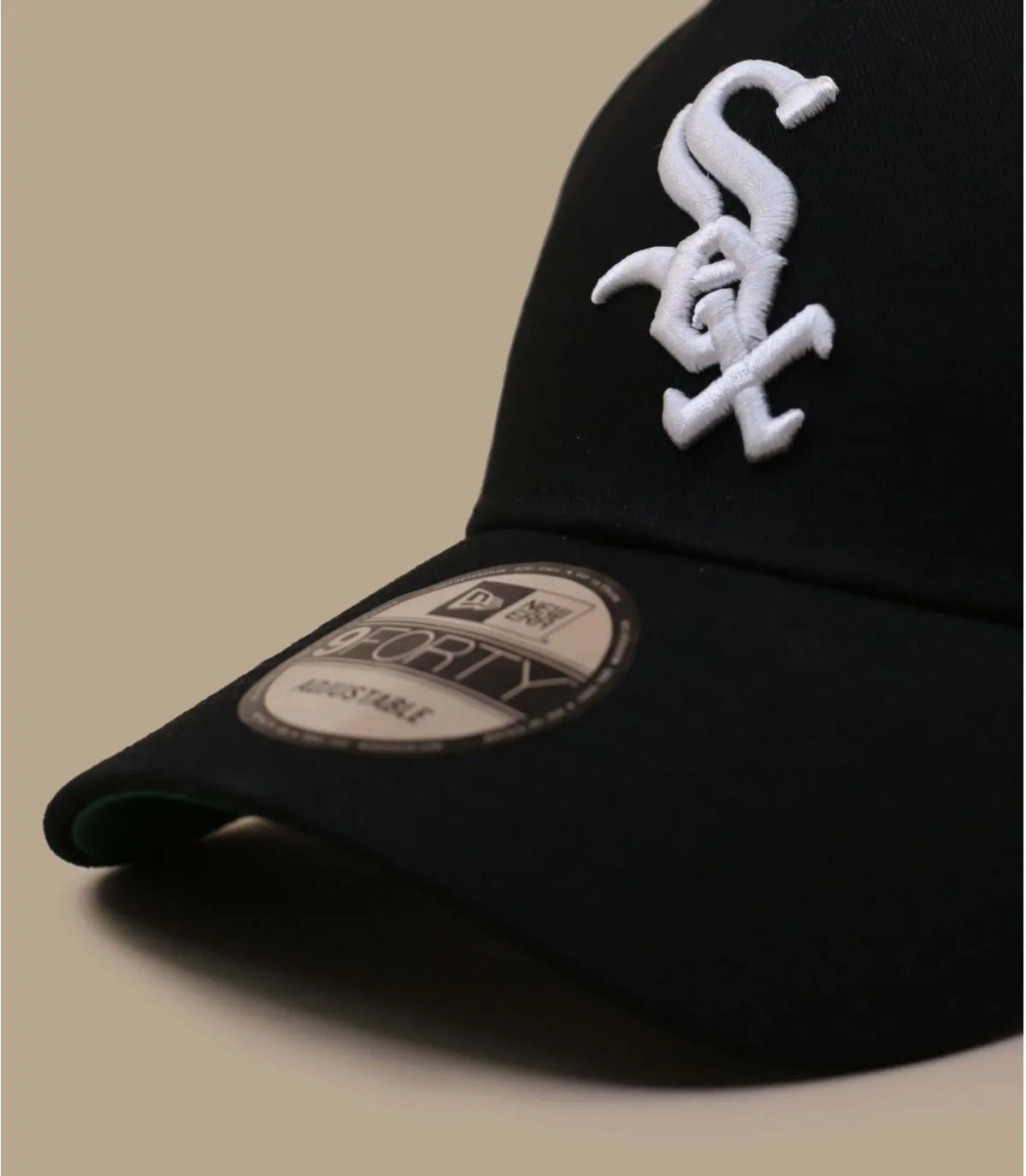 Casquette baseball Sox noire et blanche - Casquette Team Side Patch 9Forty Sox New Era : Headict