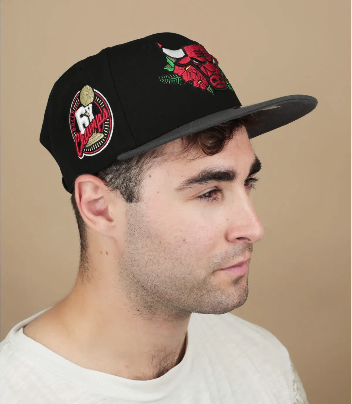 Casquette snapback Bulls noire tropicales - Casquette NBA Floral 9Fifty Bulls black New Era : Headict