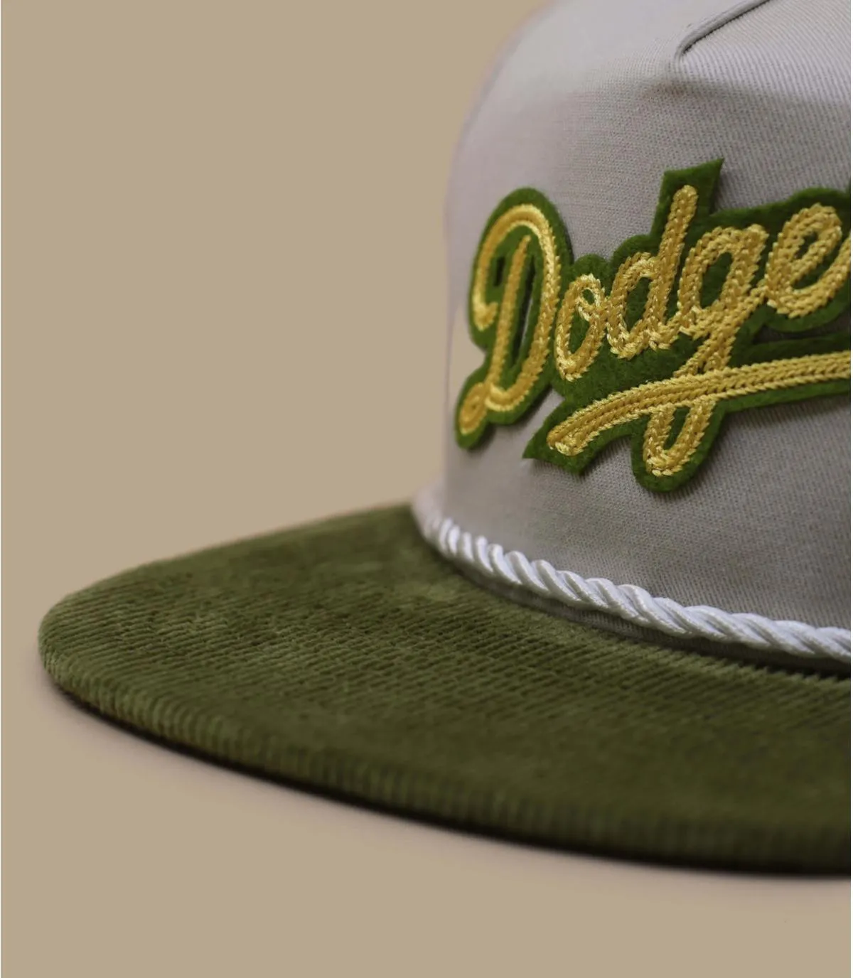 Casquette snapback LA beige khaki - Casquette Cord Glofer LA stone New Era : Headict