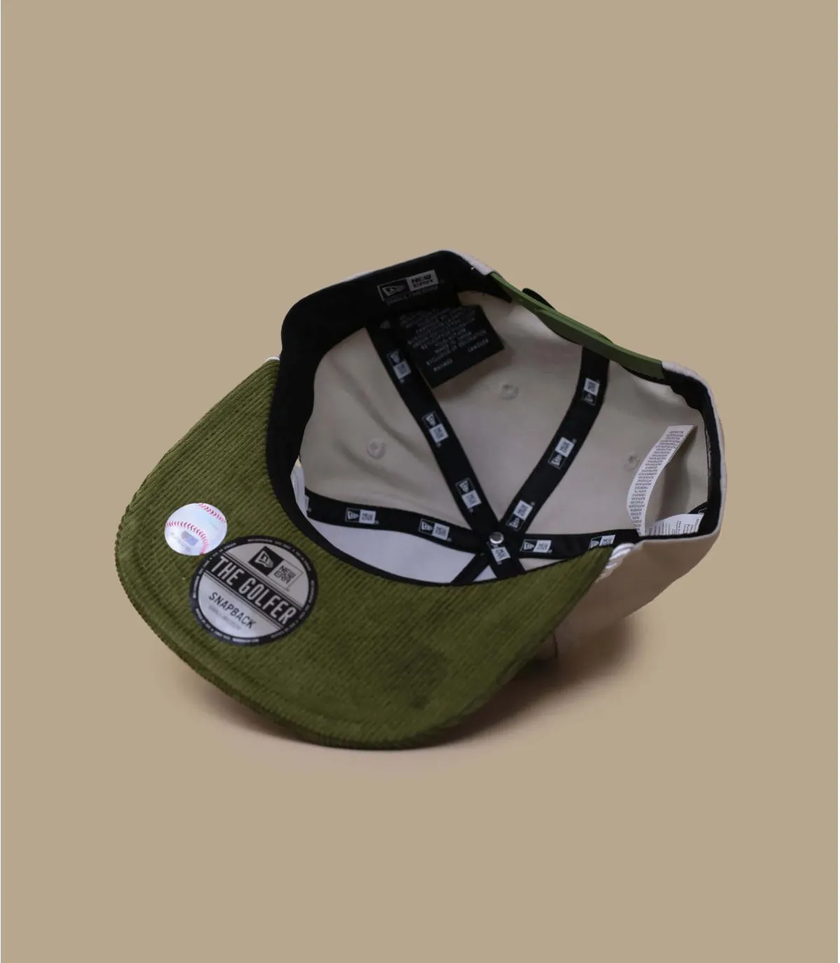 Casquette snapback LA beige khaki - Casquette Cord Glofer LA stone New Era : Headict