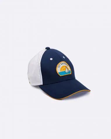 Casquette Sunset  · Bleu marine et mandarine