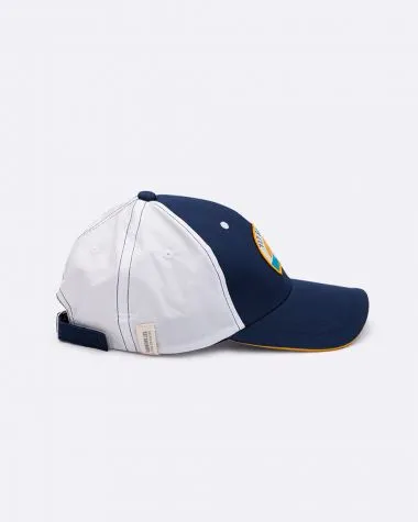 Casquette Sunset  · Bleu marine et mandarine