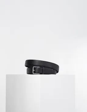 Ceinture noire en cuir avec stries Homme