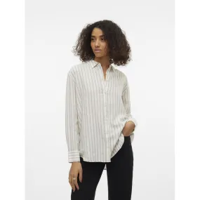 Chemise fermeture par bouton poignets boutonnés col chemise manches larges manches longues blanc en lin Sam | 3 Suisses