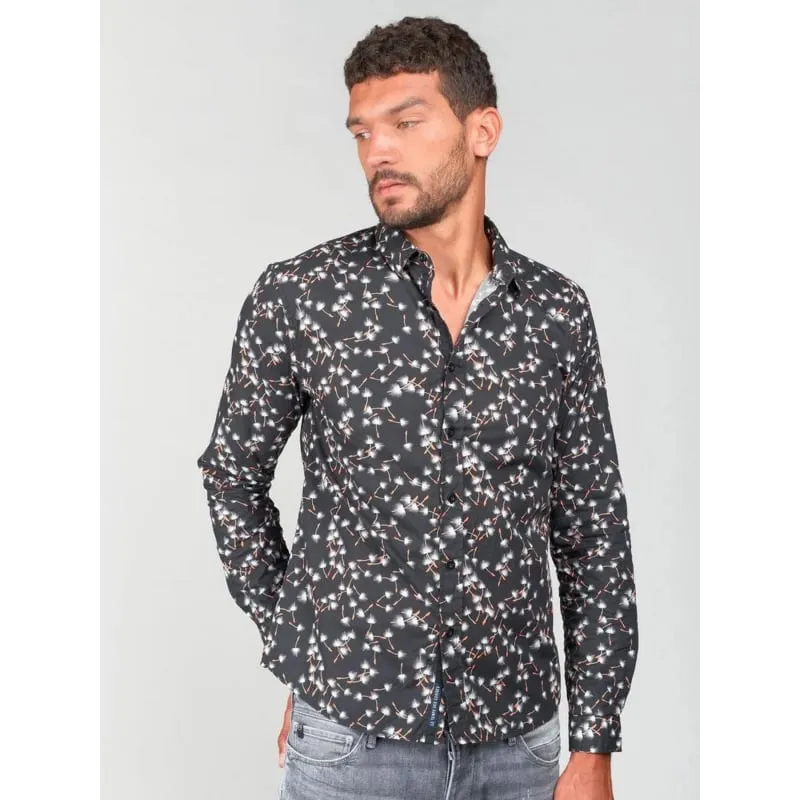 Chemise imprimés floral bleu marine blanc homme - Mcs | wimod