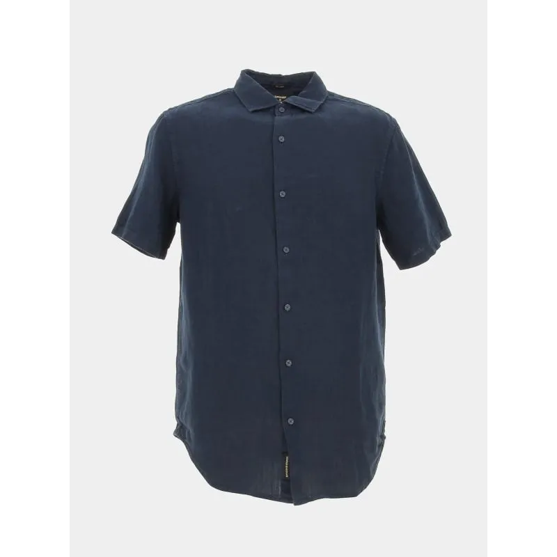 Chemise imprimés floral bleu marine blanc homme - Mcs | wimod