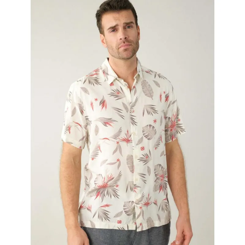 Chemise imprimés floral bleu marine blanc homme - Mcs | wimod