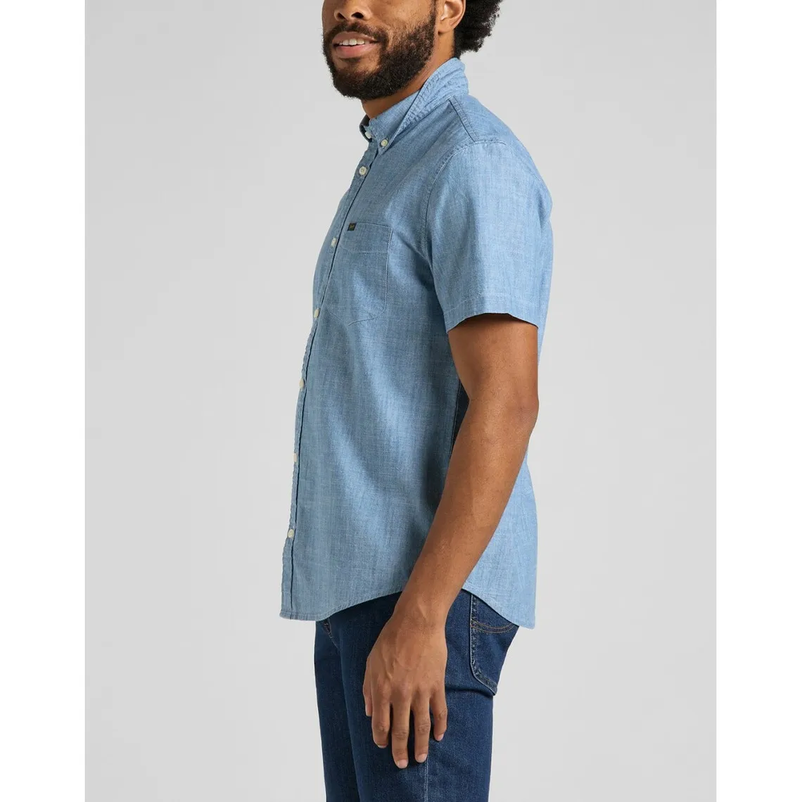 Chemise manches courtes homme LEE - Bleu Clair en coton | 3 Suisses