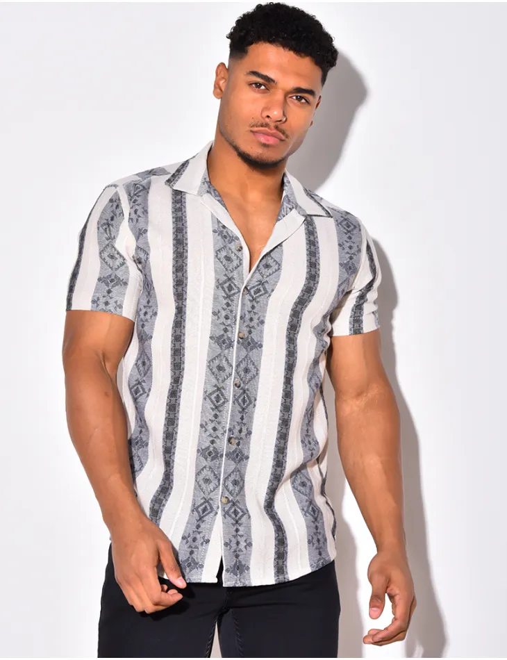 Chemise manches courtes à grosses rayures / 47695 - JEANS INDUSTRY