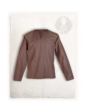 Chemise médiévale fermée modèle Rurik, marron ⚔️ Tienda Medieval - ⚔️ Boutique-Epees