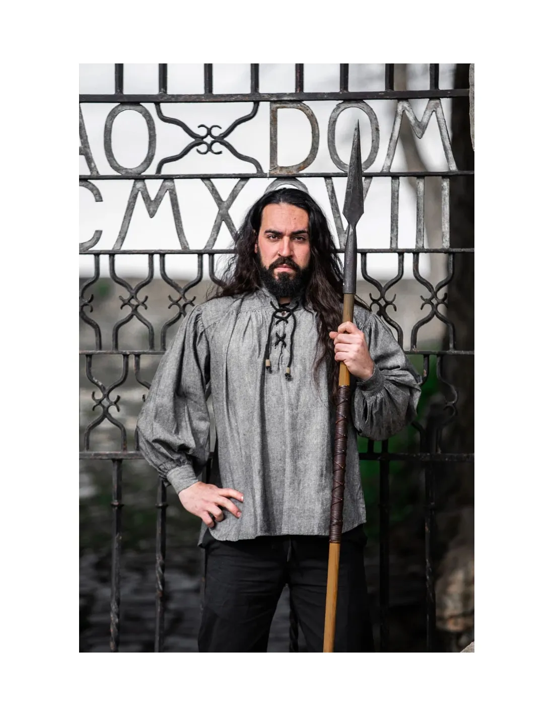 Chemise médiévale modèle Léopold, couleur grise ⚔️ Boutique Épées