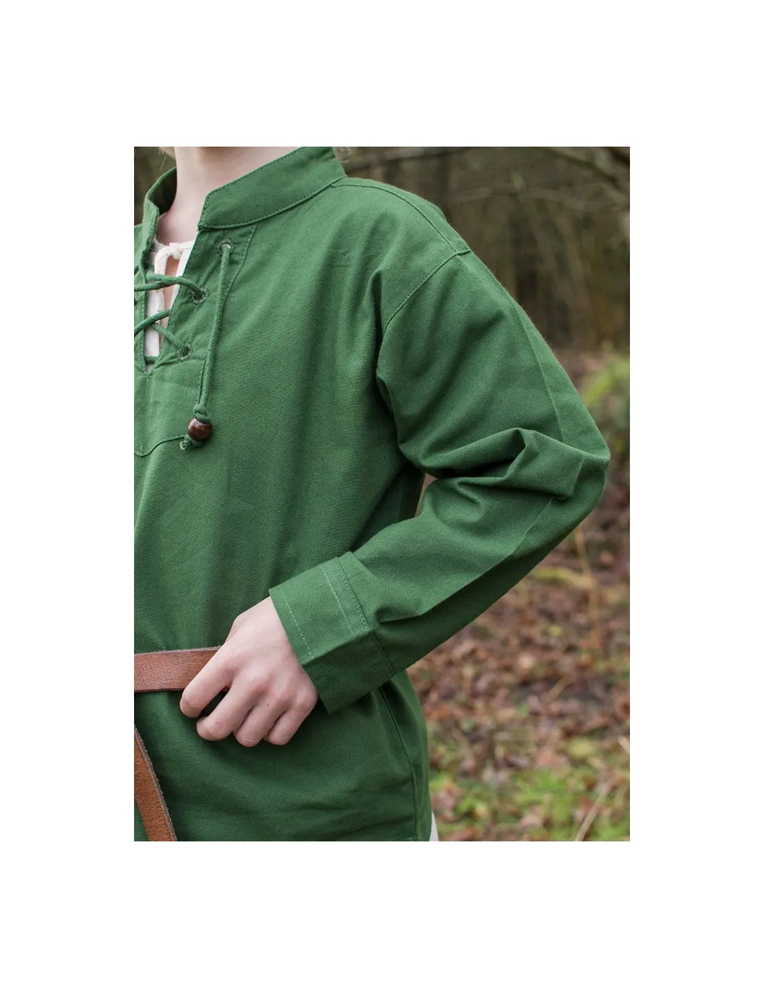 Chemise médiévale verte pour garçon, Colin ⚔️ Boutique Épées