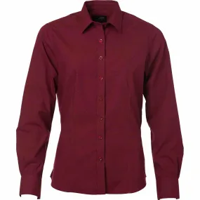 chemise popeline manches longues - JN677 - femme - rouge vin 