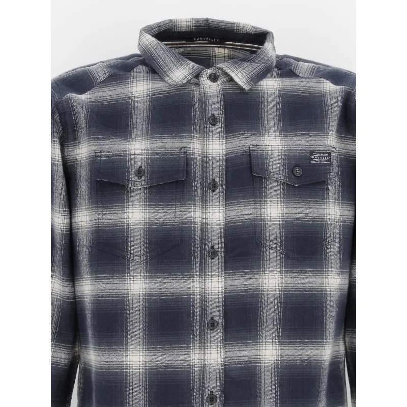 Chemise à carreaux araki bleu homme - Sunvalley | wimod