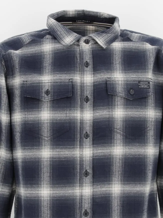 Chemise à carreaux araki bleu homme - Sunvalley | wimod