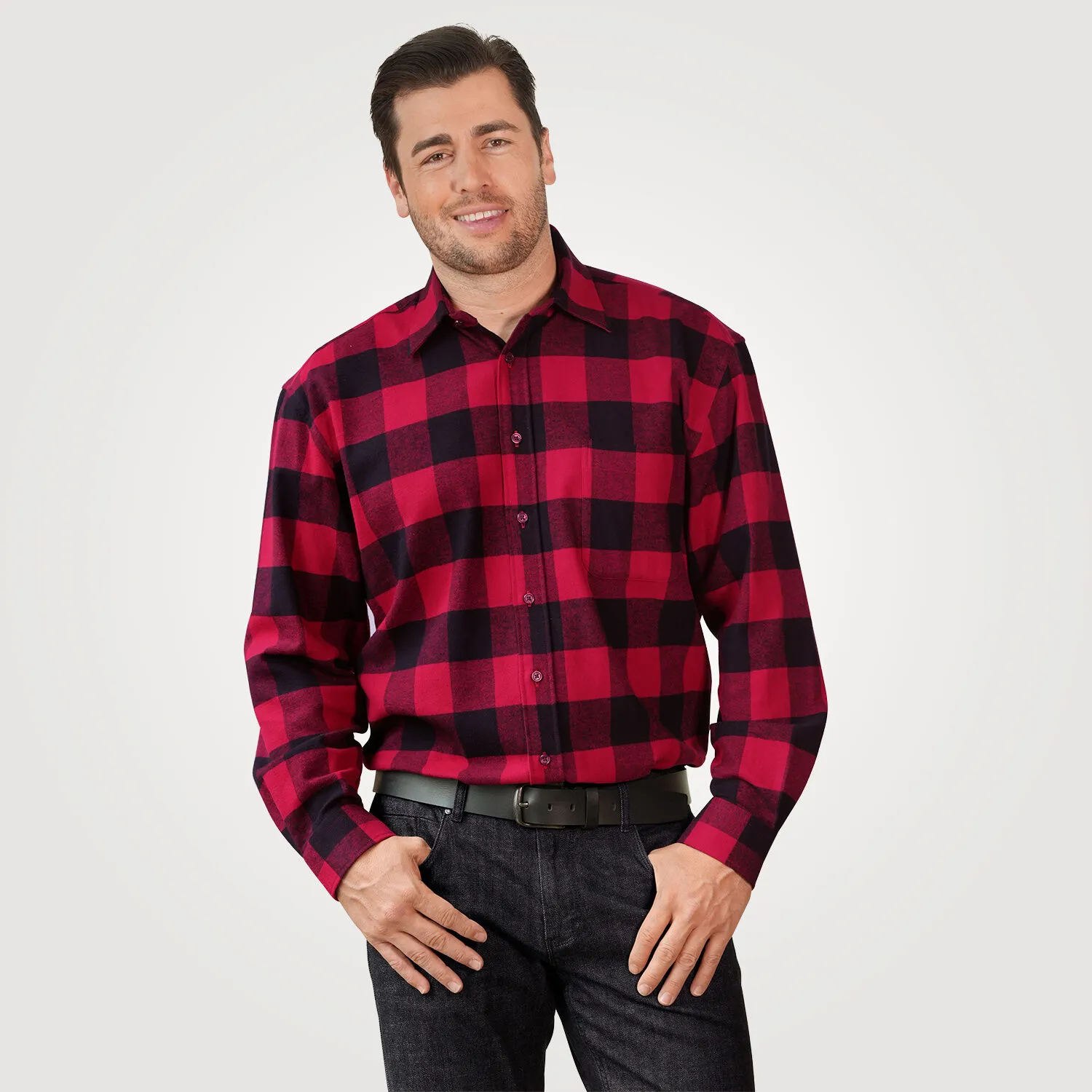 Chemise à carreaux en flanelle, rouge-noir ⋆ Lehner Versand