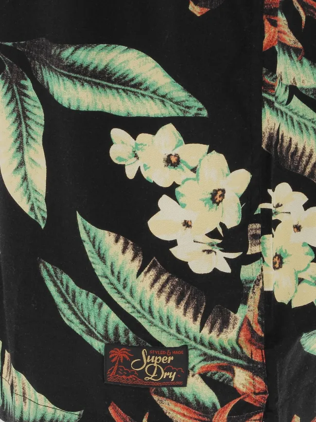 Chemise à fleurs hawaienne vintage noir homme - Superdry | wimod