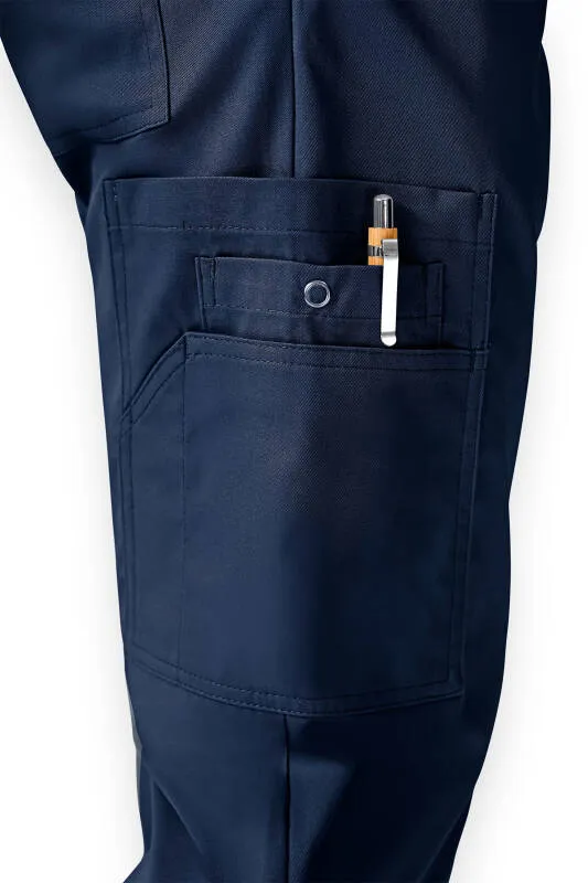 CLINIC WASH Pantalon mixte - Poche sur la jambe Taille courte bleu navy