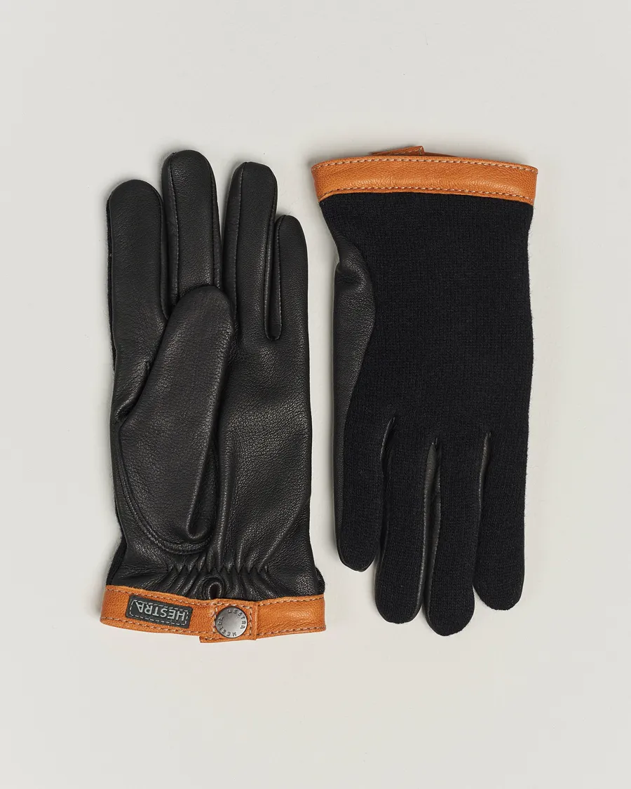 Deerskin Wool Tricot Glove Black/Black