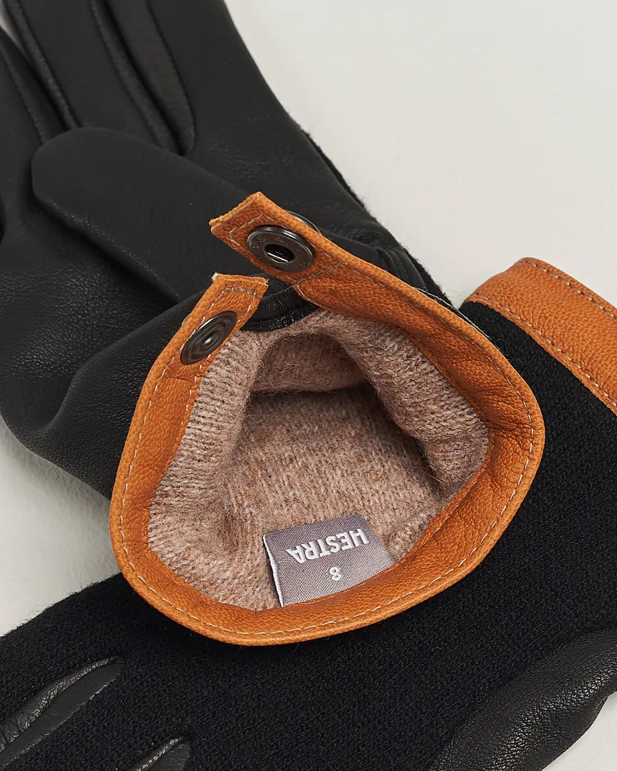 Deerskin Wool Tricot Glove Black/Black