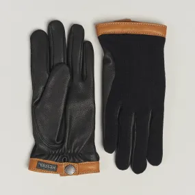 Deerskin Wool Tricot Glove Black/Black