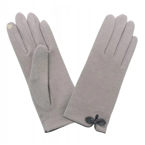 Gants Mailles Prestige Nœud TU Laine Taupe/Brun | Glove Story | Gandy.fr