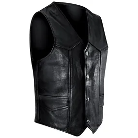 Gilet Cuir Sans Manches Homme OSX - Plain Waistcoat - Rock A Gogo