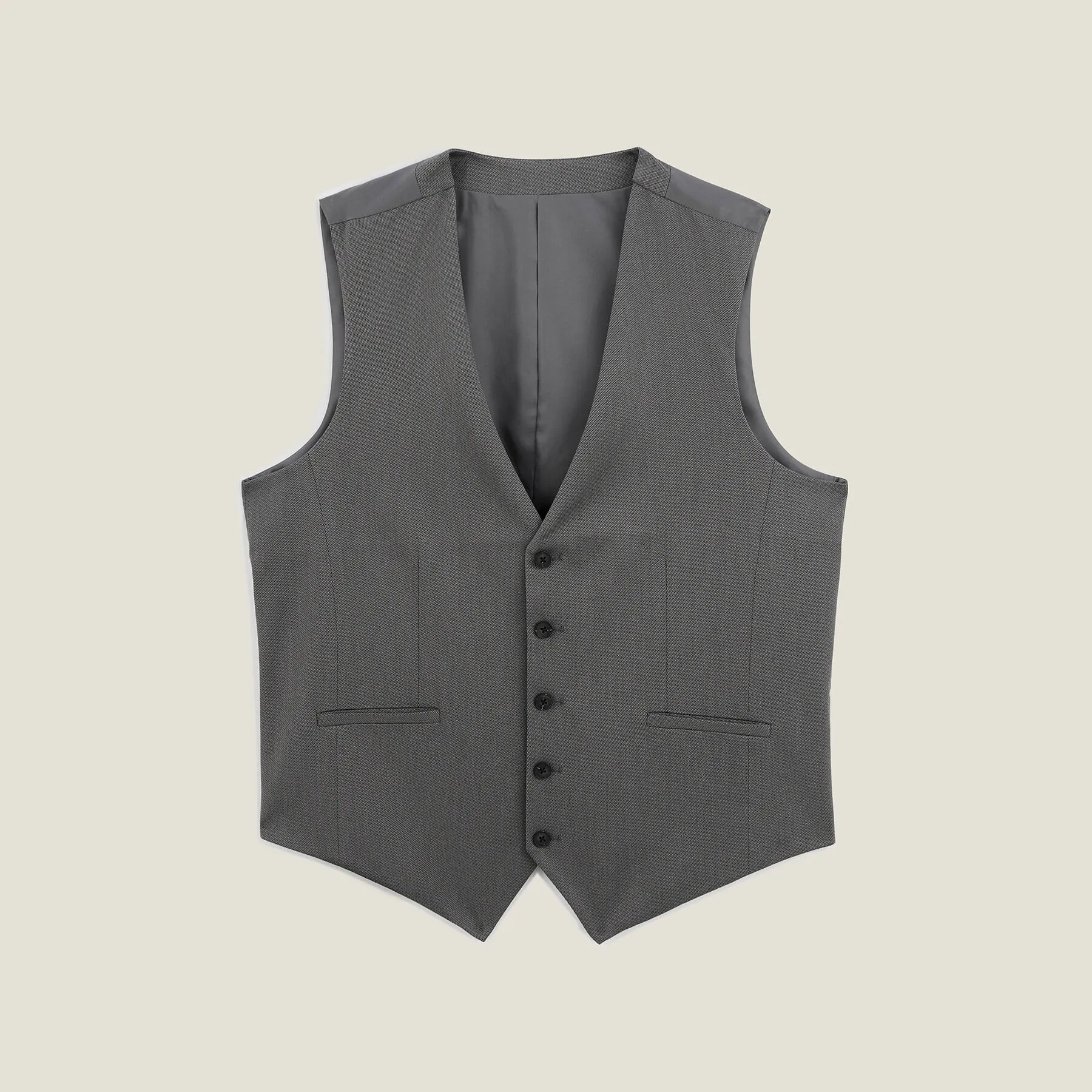 Gilet de costume uni slim Gris foncé | Jules