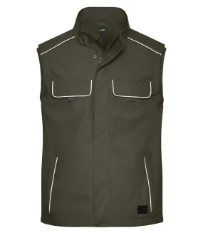 Gilet de travail léger softshell - JN881 - vert olive