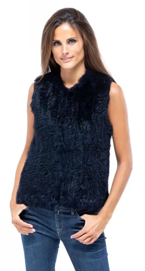 Gilet lapin sans manches femme bleu foncé Oakwood