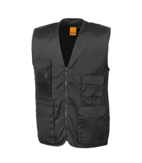 Gilet safari multipoches sans manches - R045X - noir - reporter