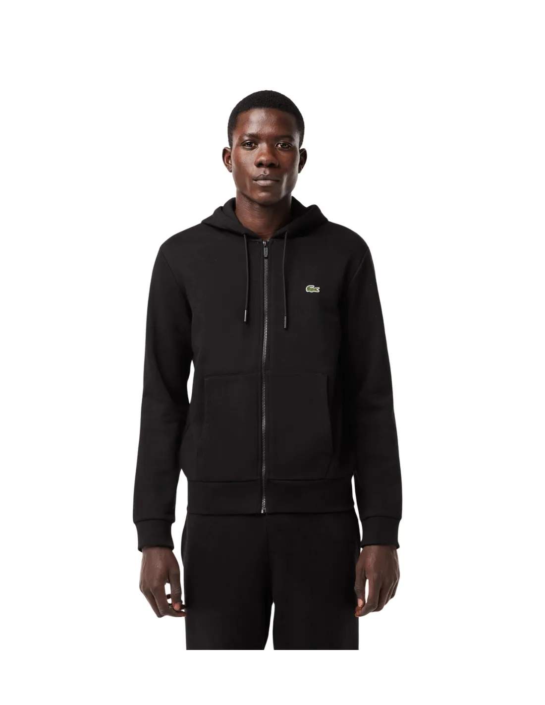 Gilet sweatshirt a capuche Lacoste homme Ref 57995 031 Noir